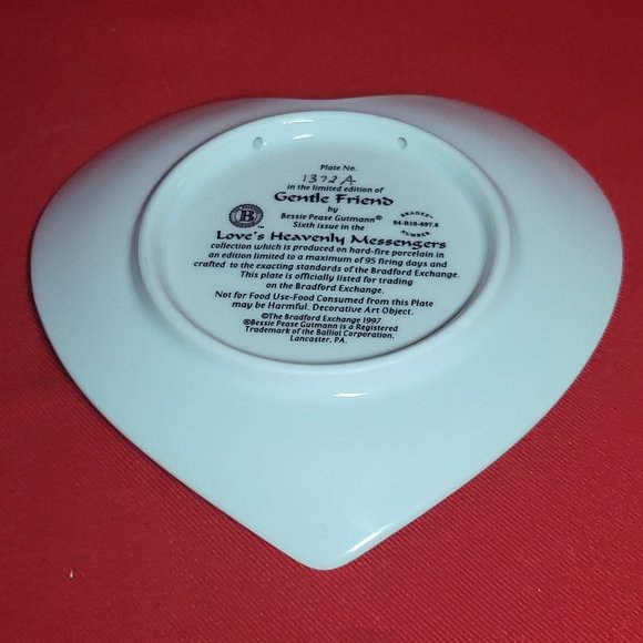 Vintage Bradford Exchange Gentle Friend Heart Decorative Plate No 1372A 1997 - Picture 7 of 14